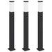 Stâlpi iluminatori cu senzor, 3 buc., 80 cm, negru, IP44 - WALTI WALTI