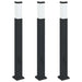 Stâlpi iluminatori cu priză, 3 buc., 80 cm, negru, IP44 - WALTI WALTI