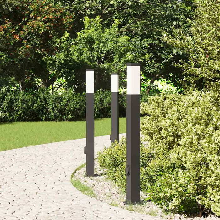 Stâlpi iluminatori cu priză, 3 buc., 80 cm, negru, IP44 - WALTI WALTI
