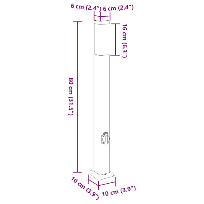Stâlpi iluminatori cu priză, 3 buc., 80 cm, negru, IP44 - WALTI WALTI