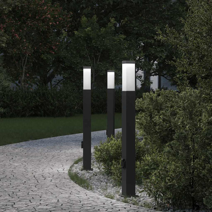 Stâlpi iluminatori cu priză, 3 buc., 80 cm, negru, IP44 - WALTI WALTI