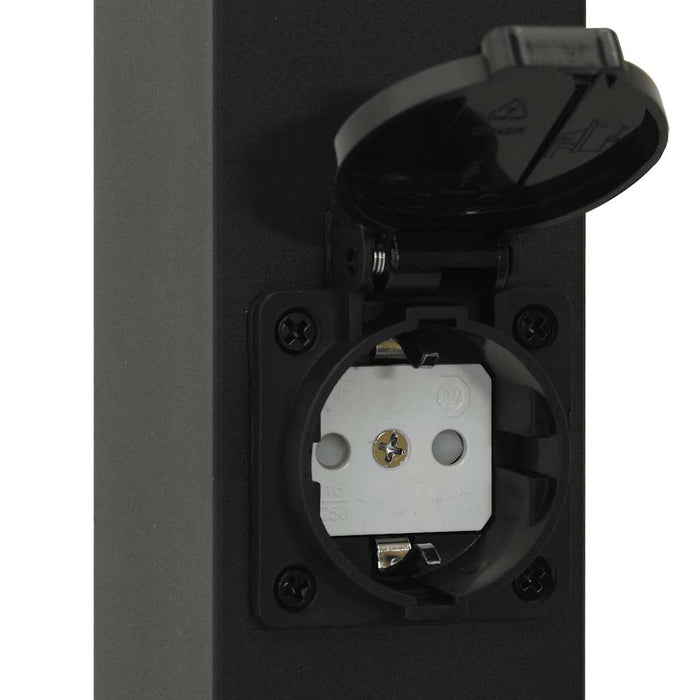 Stâlp luminos cu priză 110 cm negru IP44 - WALTI WALTI