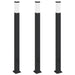Stâlpi iluminatori cu priză, 3 buc., 110 cm, negru, IP44 - WALTI WALTI