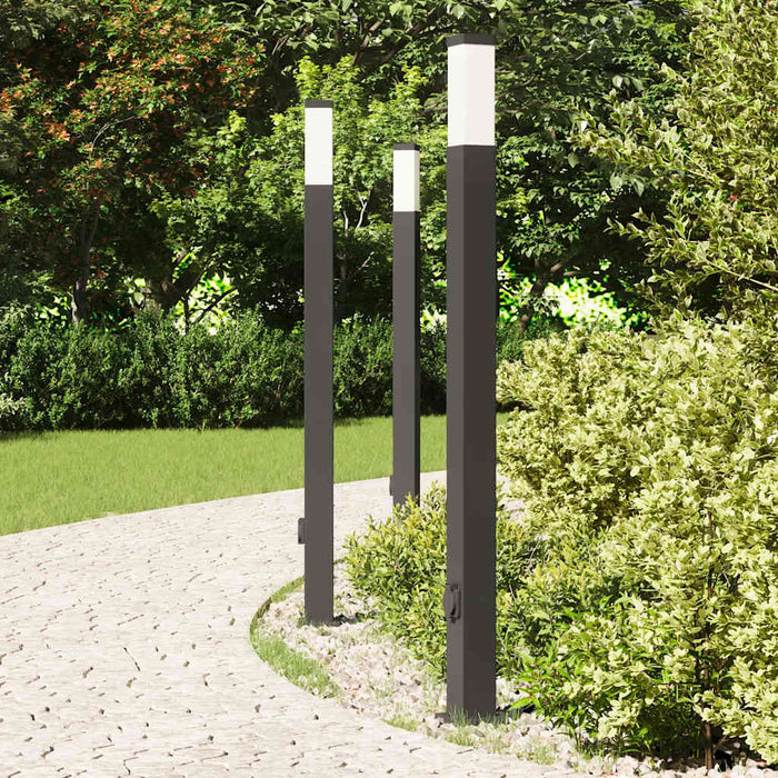 Stâlpi iluminatori cu priză, 3 buc., 110 cm, negru, IP44 - WALTI WALTI