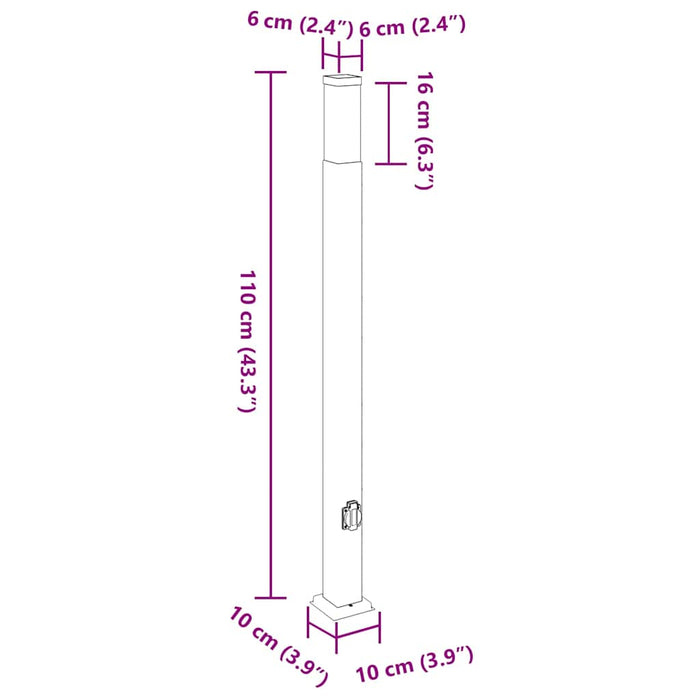 Stâlpi iluminatori cu priză, 3 buc., 110 cm, negru, IP44 - WALTI WALTI