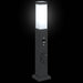 Stâlpi iluminatori cu senzor și priză, 3 buc., 50 cm, negru, IP44 - WALTI WALTI