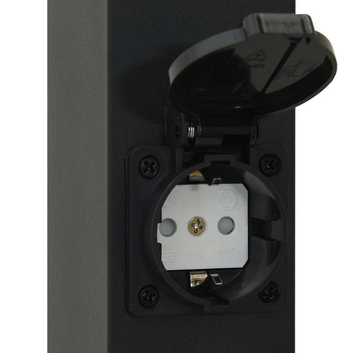 Stâlpi iluminatori cu senzor și priză, 3 buc., 50 cm, negru, IP44 - WALTI WALTI