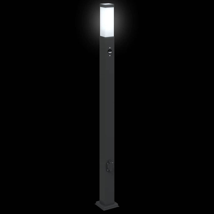 Stâlp luminos cu senzor și priză 110 cm negru IP44 - WALTI WALTI