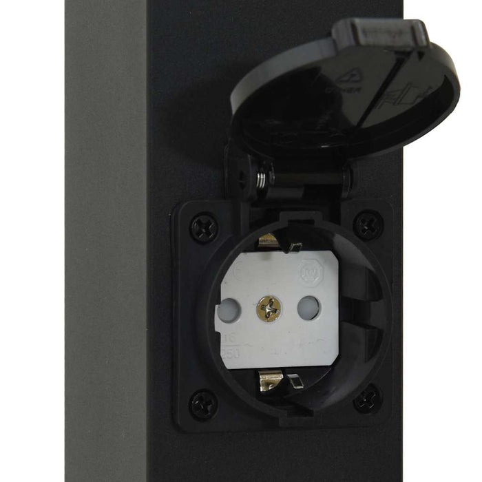 Stâlp luminos cu senzor și priză 110 cm negru IP44 - WALTI WALTI