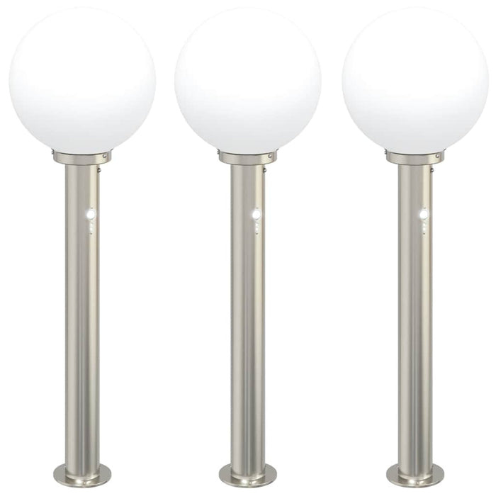 Stâlpi iluminatori cu senzor, 3 buc., 80 cm, oțel inoxidabil, IP44 - WALTI WALTI
