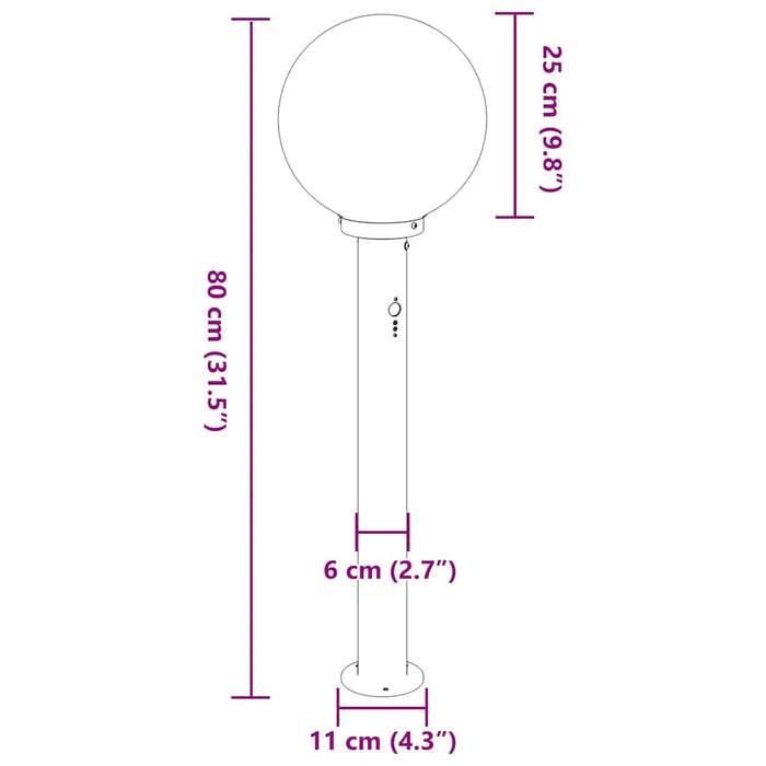 Stâlpi iluminatori cu senzor, 3 buc., 80 cm, oțel inoxidabil, IP44 - WALTI WALTI