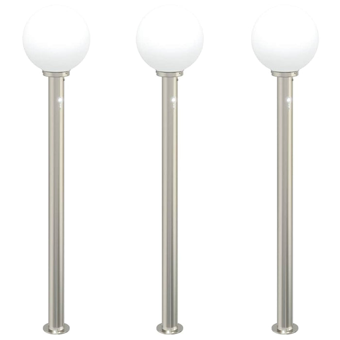 Stâlpi iluminatori cu senzor, 3 buc., 120 cm, oțel inoxidabil, IP44 - WALTI WALTI