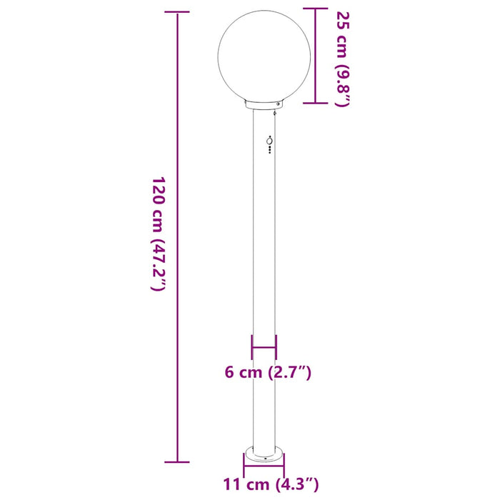Stâlpi iluminatori cu senzor, 3 buc., 120 cm, oțel inoxidabil, IP44 - WALTI WALTI
