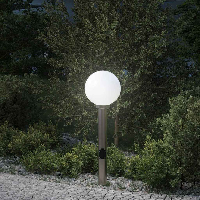 Stâlp luminos cu priză 80 cm oțel inoxidabil IP44 - WALTI WALTI