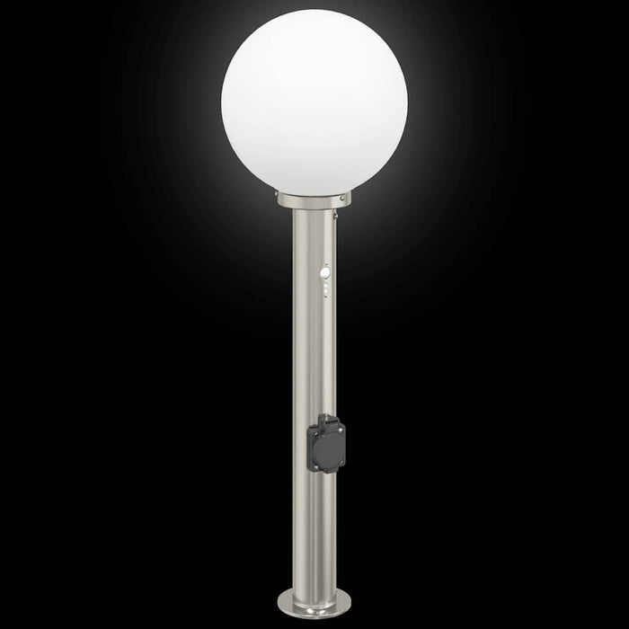 Stâlp luminos cu senzor și priză, 80 cm, oțel inoxidabil, IP44 - WALTI WALTI