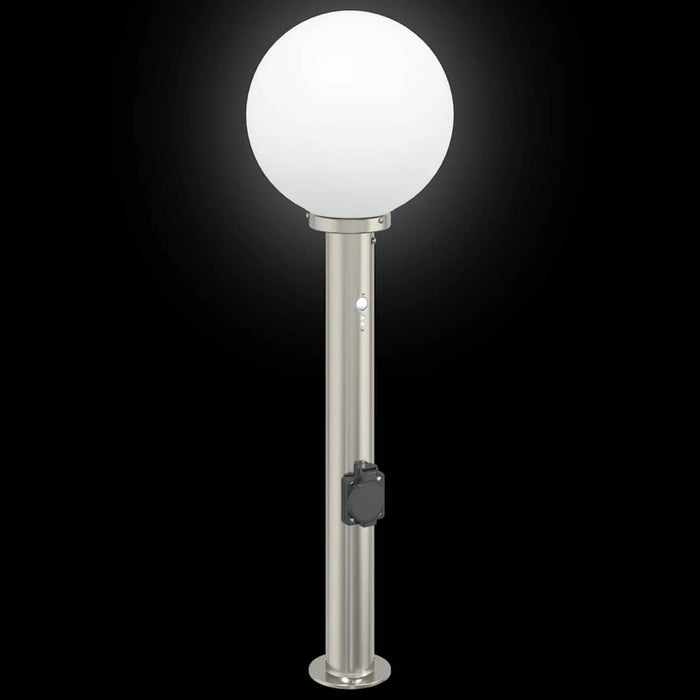 Stâlpi iluminatori cu senzor și priză, 3 buc., 80 cm, oțel inoxidabil, IP44 - WALTI WALTI