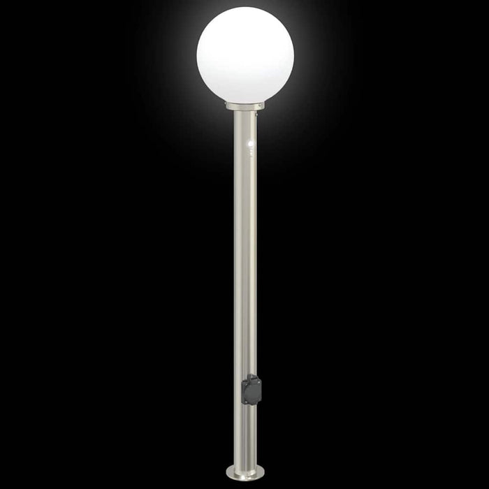 Stâlpi iluminatori cu senzor și priză, 3 buc., 120 cm, oțel inoxidabil, IP44 - WALTI WALTI