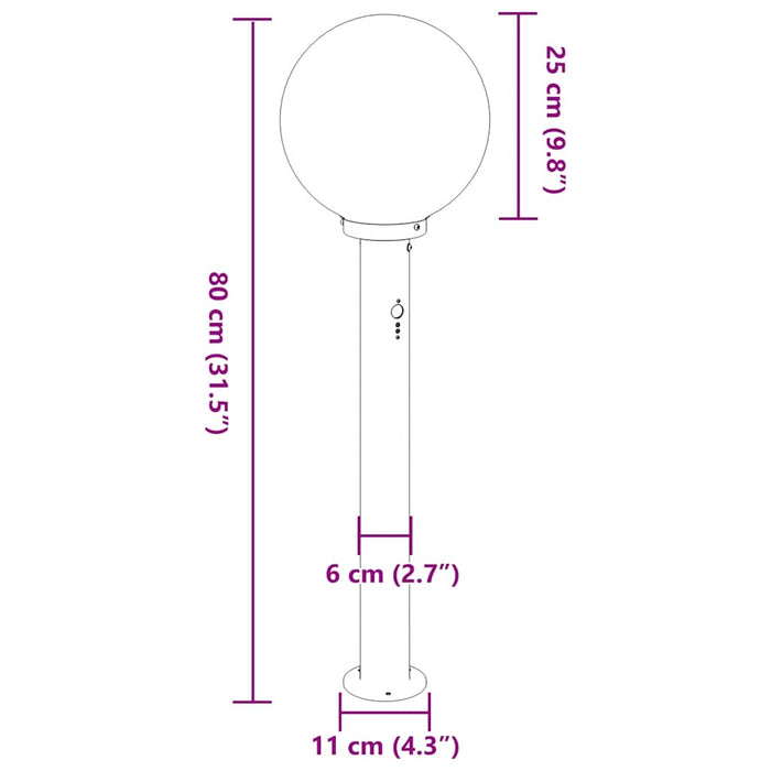 Stâlp luminos cu senzor 80 cm negru IP44 - WALTI WALTI