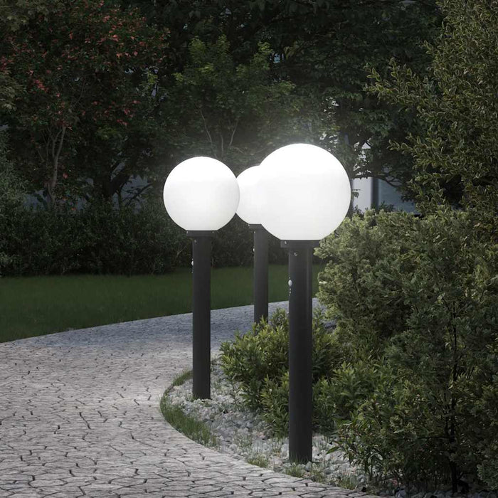 Stâlpi iluminatori cu senzor, 3 buc., 80 cm, negru, IP44 - WALTI WALTI