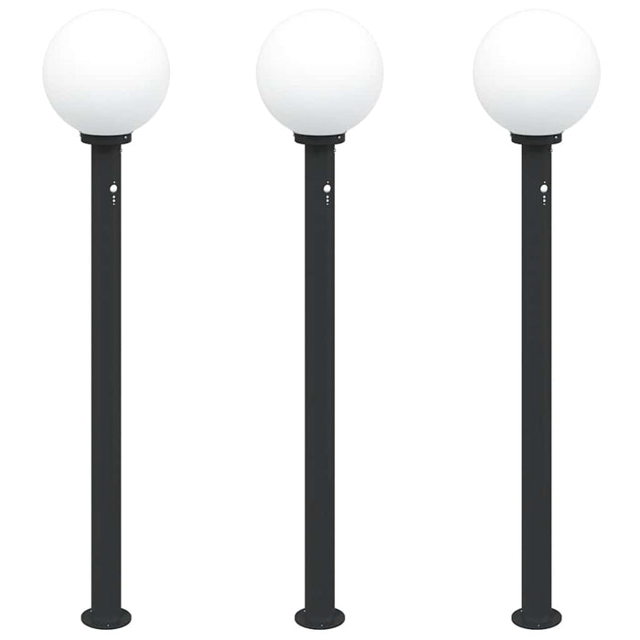 Stâlpi iluminatori cu senzor, 3 buc., 120 cm, negru, IP44 - WALTI WALTI