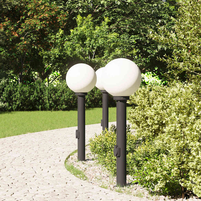 Stâlpi iluminatori cu priză, 3 buc., 80 cm, negru, IP44 - WALTI WALTI