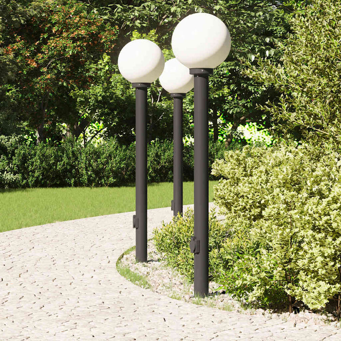 Stâlpi iluminatori cu priză, 3 buc., 120 cm, negru, IP44 - WALTI WALTI