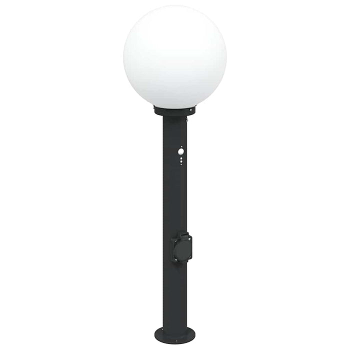 Stâlp luminos cu senzor și priză 80 cm negru IP44 - WALTI WALTI