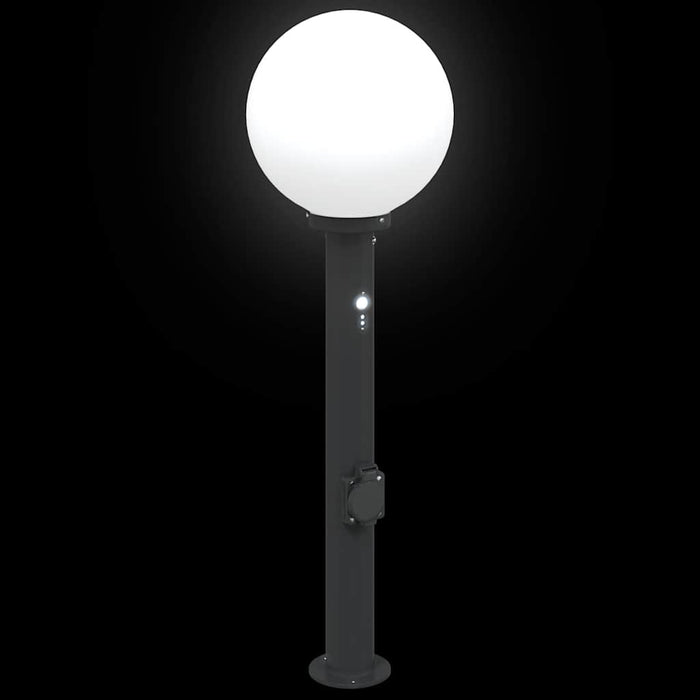 Stâlp luminos cu senzor și priză 80 cm negru IP44 - WALTI WALTI