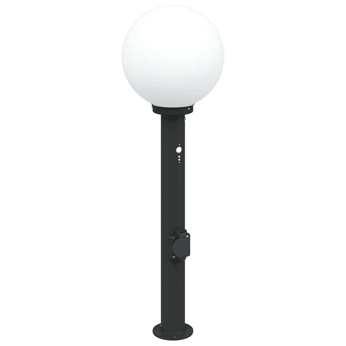 Stâlpi iluminatori cu senzor și priză, 3 buc., 80 cm, negru, IP44 - WALTI WALTI