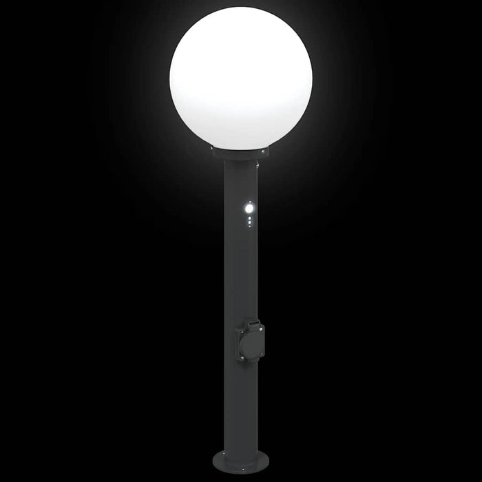 Stâlpi iluminatori cu senzor și priză, 3 buc., 80 cm, negru, IP44 - WALTI WALTI