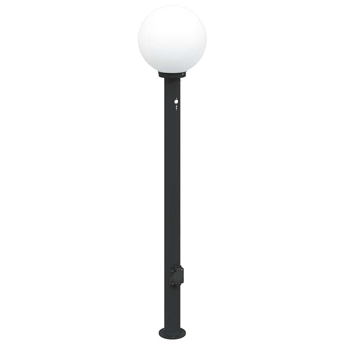 Stâlpi iluminatori cu senzor și priză, 3 buc., 120 cm, negru, IP44 - WALTI WALTI