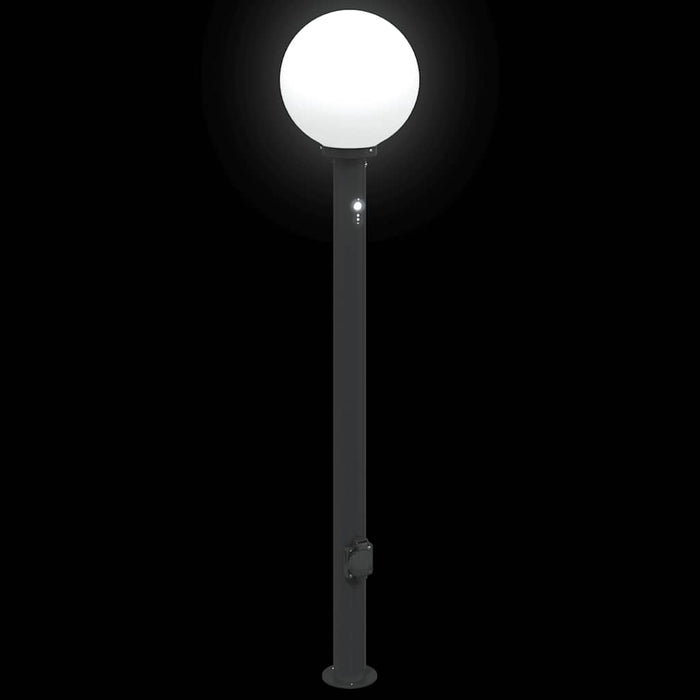 Stâlpi iluminatori cu senzor și priză, 3 buc., 120 cm, negru, IP44 - WALTI WALTI