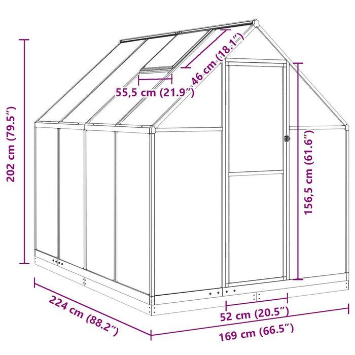 Sere cu cadru de bază, antracit, 224x169x202 cm, aluminiu - WALTI WALTI