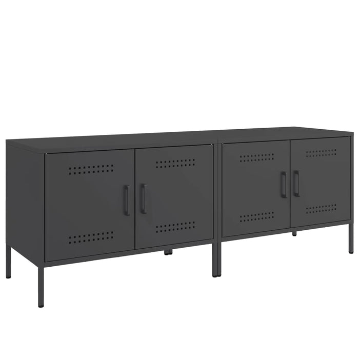 Dulapuri TV, 2 buc., negru, 68x39x50,5 cm, oțel WALTI