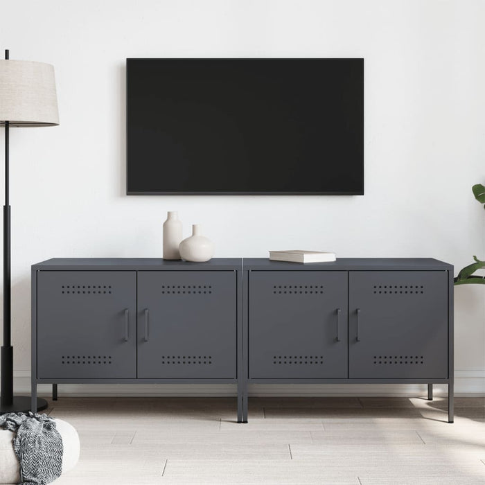 Dulapuri TV, 2 buc., antracit, 68x39x50,5 cm, oțel WALTI