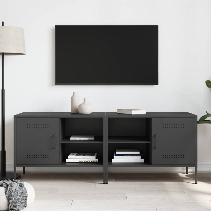Dulapuri TV, 2 buc., negru, 68x39x50,5 cm, oțel WALTI