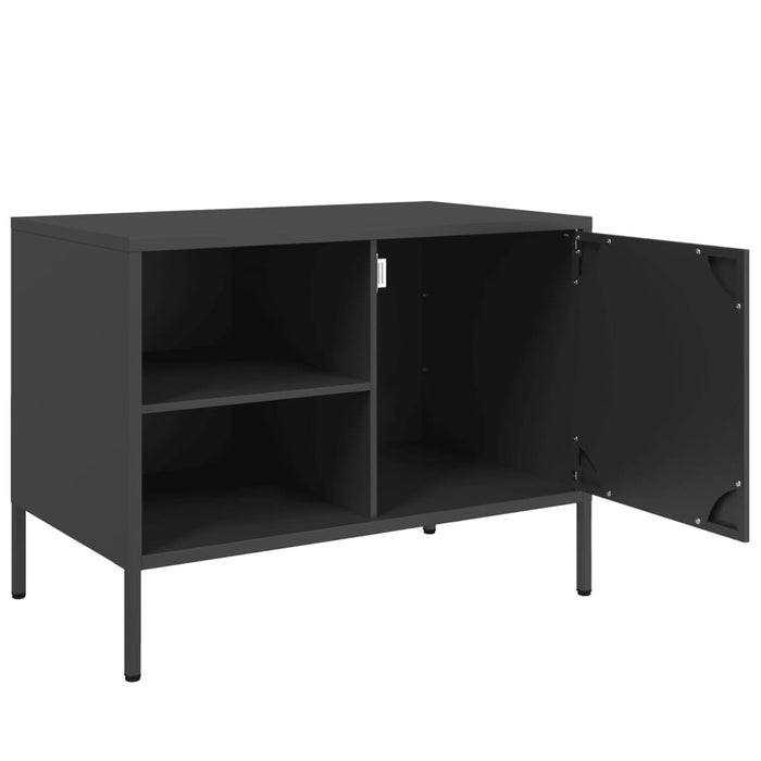 Dulapuri TV, 2 buc., negru, 68x39x50,5 cm, oțel WALTI