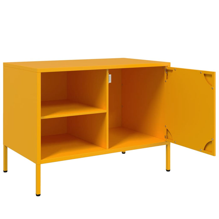 Comodă TV, 2 buc., galben muștar, 68x39x50,5 cm, oțel WALTI