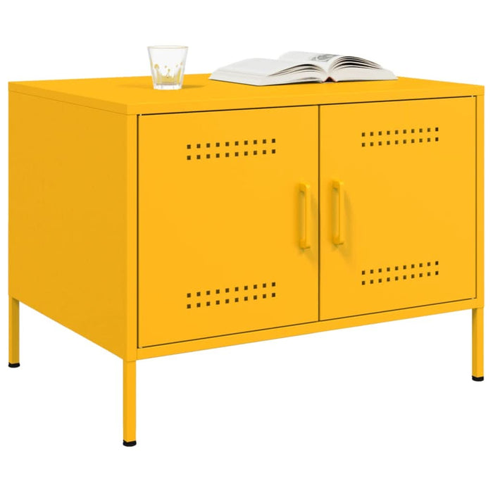 Măsuță de cafea galben muștar 68x50x50,5cm oțel laminat la rece - WALTI WALTI