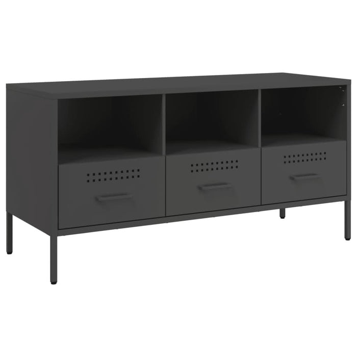 Dulap TV, negru, 100,5x39x50,5 cm, oțel laminat la rece - WALTI WALTI