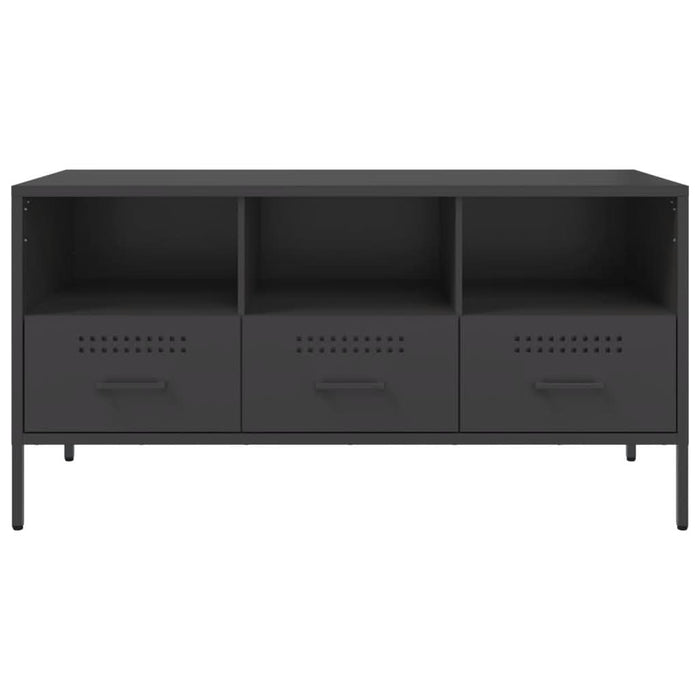 Dulap TV, negru, 100,5x39x50,5 cm, oțel laminat la rece - WALTI WALTI