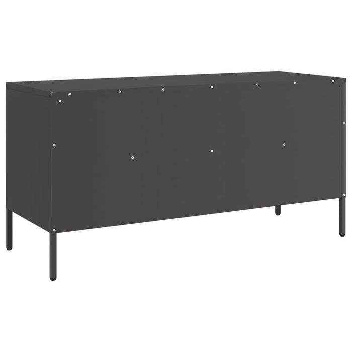 Dulap TV, negru, 100,5x39x50,5 cm, oțel laminat la rece - WALTI WALTI