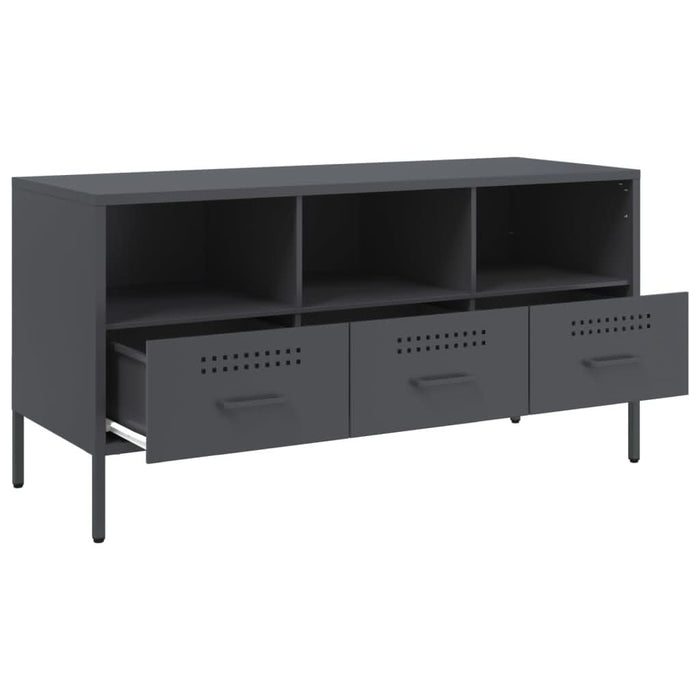 Dulap TV, antracit, 100,5x39x50,5 cm, oțel laminat la rece - WALTI WALTI