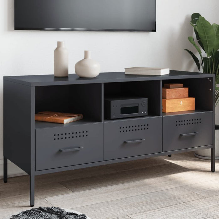 Dulap TV, antracit, 100,5x39x50,5 cm, oțel laminat la rece - WALTI WALTI