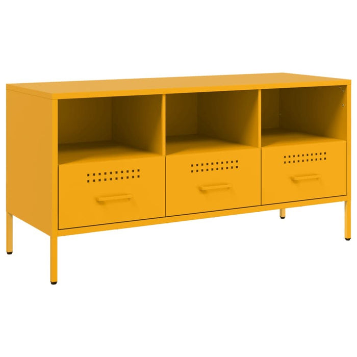 Dulap TV, galben muștar, 100,5x39x50,5 cm, oțel laminat la rece - WALTI WALTI