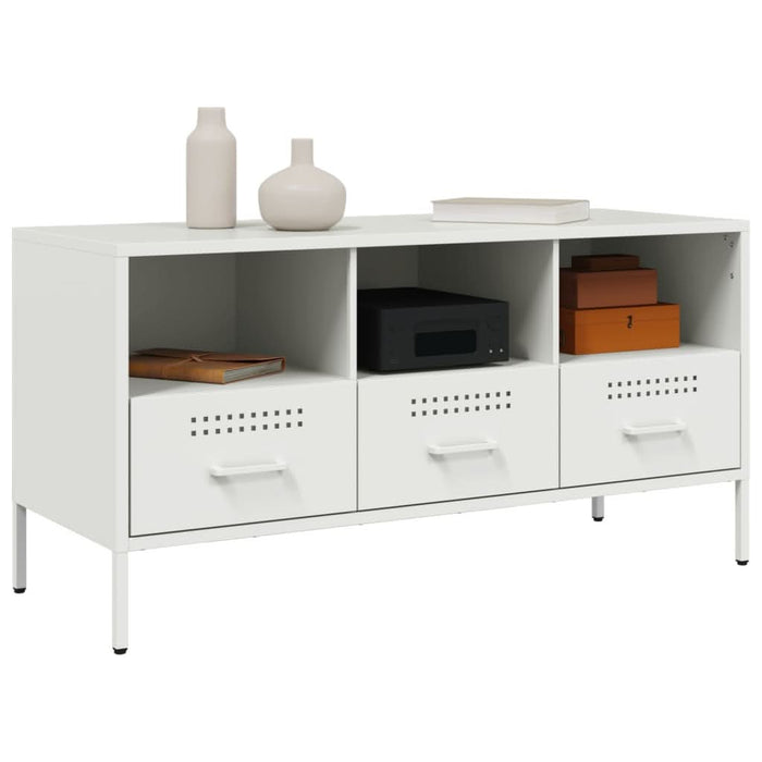 Dulap TV, alb, 100,5x39x50,5 cm, oțel laminat la rece - WALTI WALTI