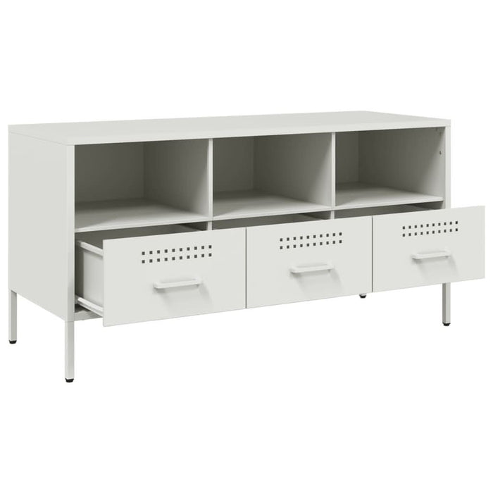 Dulap TV, alb, 100,5x39x50,5 cm, oțel laminat la rece - WALTI WALTI