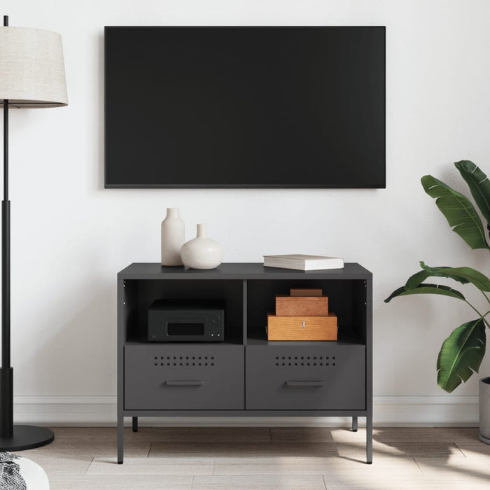 Dulap TV, negru, 68x39x50,5 cm, oțel WALTI