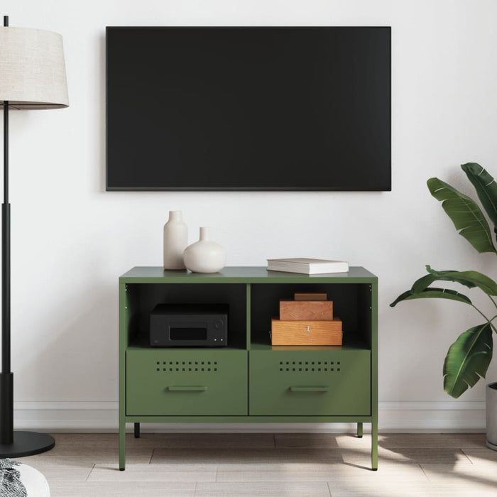 Dulap TV, verde măsliniu, 68x39x50,5 cm, oțel WALTI