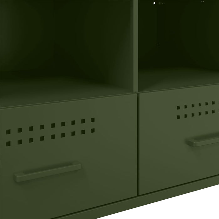 Dulap TV, verde măsliniu, 68x39x50,5 cm, oțel WALTI